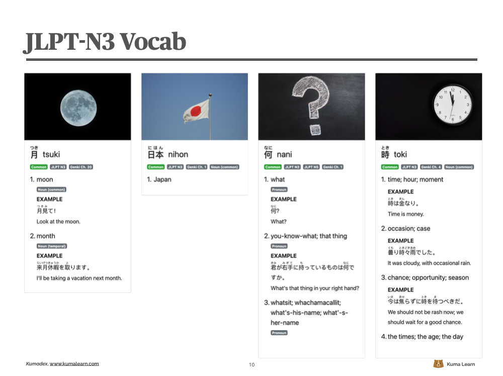 Learn 25 JLPT-N3 Vocab with Pictures - Preview